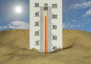 thermometer on hot day